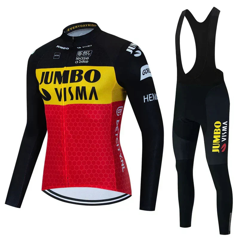 Jumbo Visma - Professionele wielerkledingset met lange mouwen